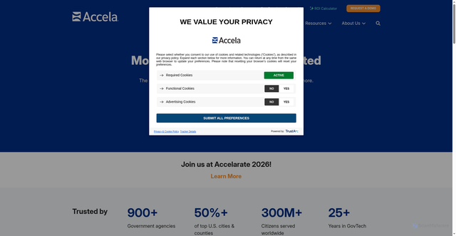 Security scan screenshot of https://accela.com