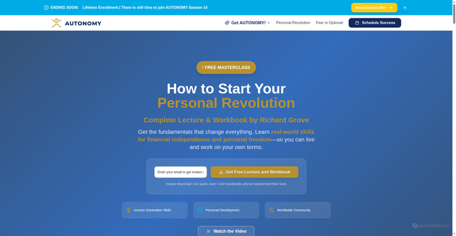 Security scan screenshot of https://startyourpersonalrevolution.com/