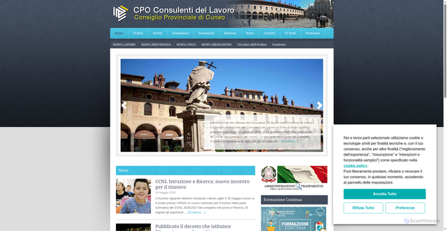 Security scan screenshot of https://www.cdlcuneo.it