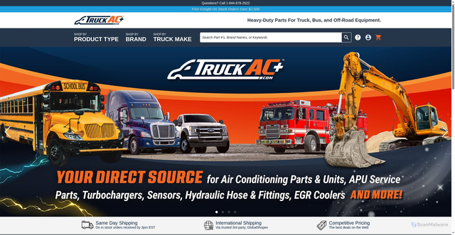 Security scan screenshot of https://truckac.com