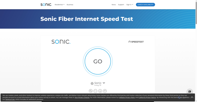 Security scan screenshot of https://speedtest.sr.sonic.net
