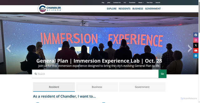 Security scan screenshot of https://www.chandleraz.gov/