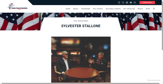 Security scan screenshot of https://t2t.org/t2t_supporters/sylvester-stallone/