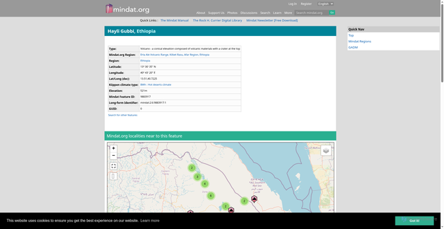 Security scan screenshot of https://www.mindat.org/feature-9883917.html