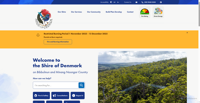 Security scan screenshot of https://www.denmark.wa.gov.au/