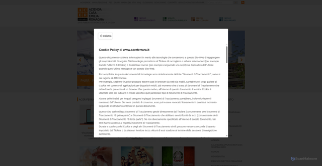 Security scan screenshot of https://www.acerferrara.it/