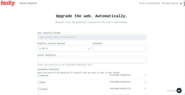 Security scan screenshot of https://polyfill-fastly.net/