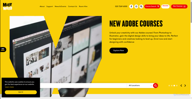 Security scan screenshot of https://www.marywardcentre.ac.uk/