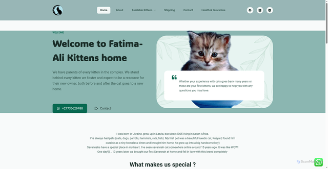 Security scan screenshot of https://www.fatimaali-pets.com