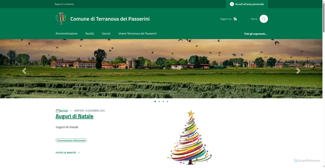 Security scan screenshot of https://www.comune.terranovadeipasserini.lo.it/