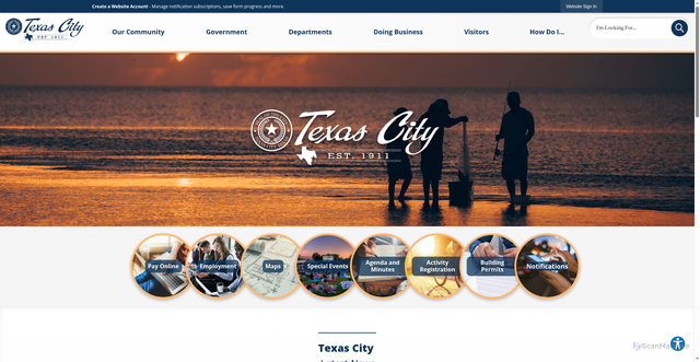 Security scan screenshot of https://texascitytx.gov/