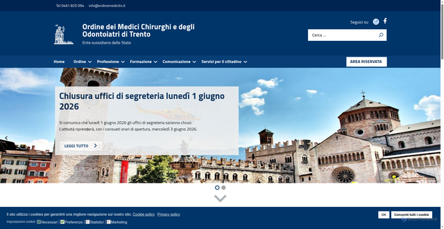 Security scan screenshot of https://www.ordinemedicitn.it