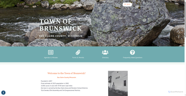 Security scan screenshot of https://townofbrunswickwi.gov/