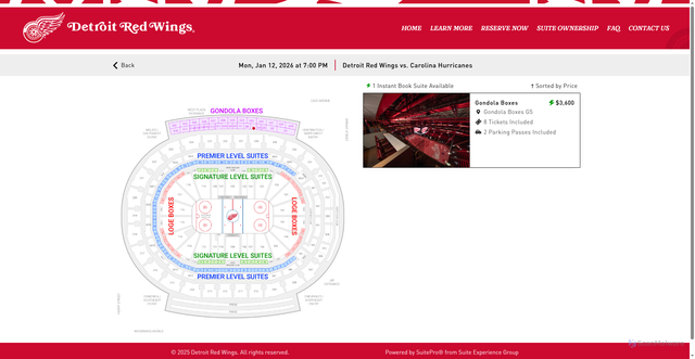 Security scan screenshot of https://www.redwingssuites.com/events/Detroit-Red-Wings-vs-Carolina-Hurricanes-110349/