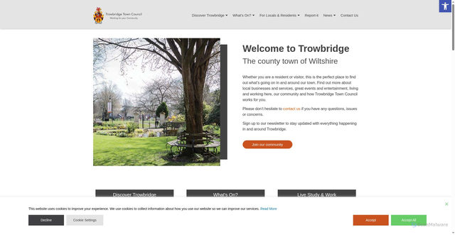 Security scan screenshot of http://www.trowbridge.gov.uk/