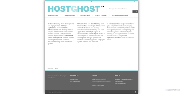 Security scan screenshot of https://hostghost.nl