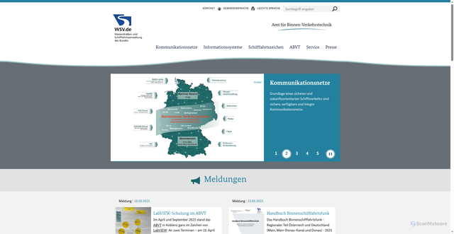 Security scan screenshot of https://www.abvt.wsv.de/Webs/WSA/ABVT/DE/Startseite/startseite_node.html