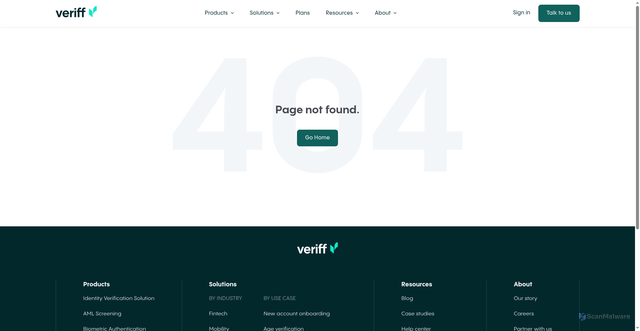 Security scan screenshot of http://veriff-9051673.hs-sites.com/-temporary-slug-dd7bd10b-367e-4213-af41-58079bc18707