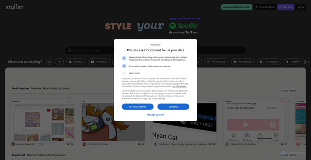 Security scan screenshot of https://userstyles.org