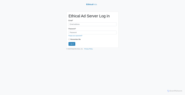 Security scan screenshot of https://server.ethicalads.io/