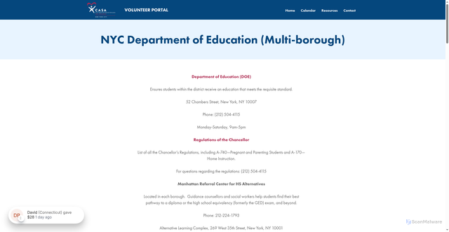 Security scan screenshot of https://casa-nyc.org/resource/nyc-department-of-education-multi-borough/