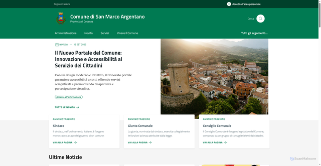Security scan screenshot of https://www.comune.sanmarcoargentano.cs.it