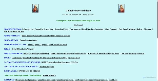 Security scan screenshot of https://www.catholicdoors.com