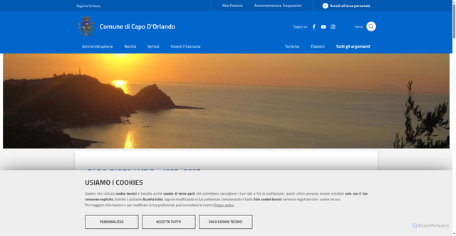 Security scan screenshot of https://www.comune.capodorlando.me.it/