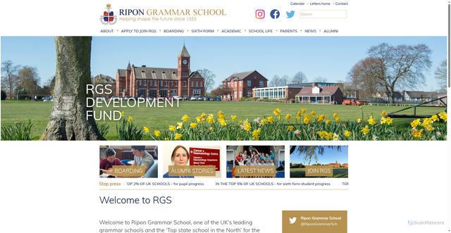 Security scan screenshot of https://www.ripongrammar.co.uk/