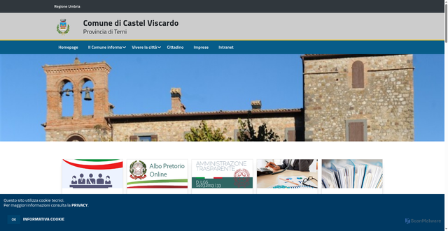 Security scan screenshot of https://www.comune.castelviscardo.tr.it/hh/index.php