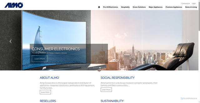 Security scan screenshot of https://know.almo.com
