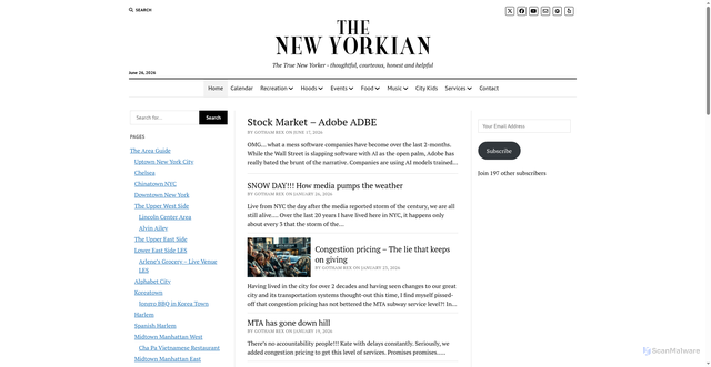 Security scan screenshot of https://www.newyorkian.com/