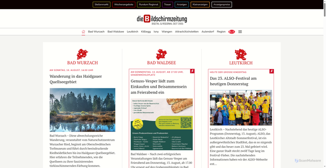 Security scan screenshot of https://diebildschirmzeitung.de