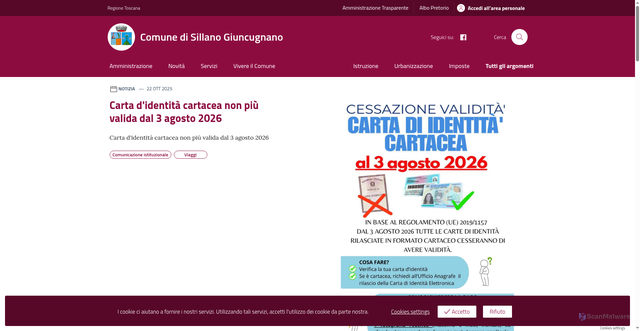 Security scan screenshot of https://www.sillanogiuncugnano.org/