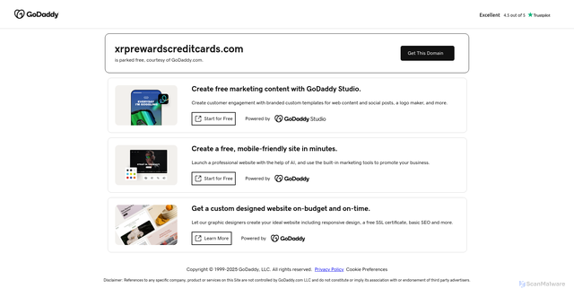 Security scan screenshot of https://xrprewardscreditcards.com/