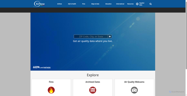 Security scan screenshot of https://www.airnow.gov/