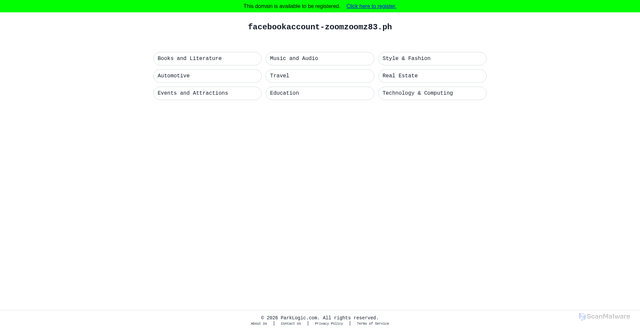 Security scan screenshot of facebookaccount-zoomzoomz83.ph