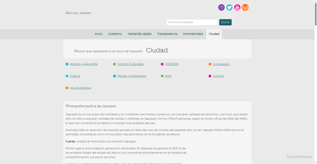 Security scan screenshot of https://www.zapopan.gob.mx/v3/ciudad