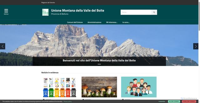 Security scan screenshot of https://www.valboite.bl.it/home