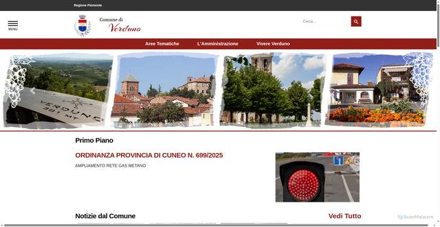 Security scan screenshot of https://www.comune.verduno.cn.it/