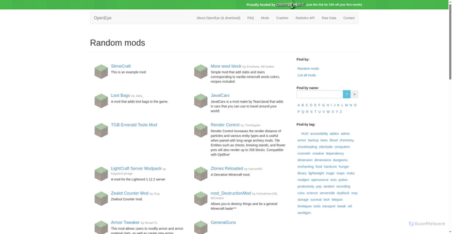 Security scan screenshot of https://openeye.openmods.info