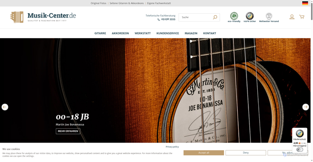 Security scan screenshot of https://www.musik-center.de