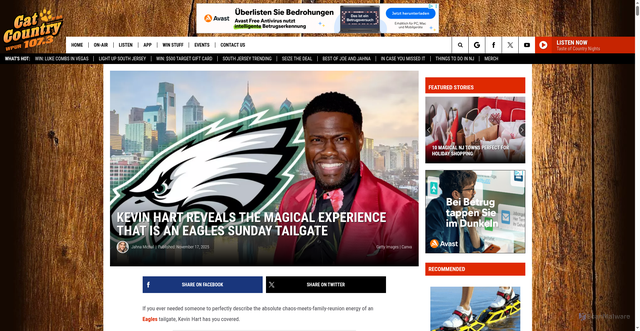 Security scan screenshot of https://catcountry1073.com/kevin-hart-eagles-tailgating-philadelphia/