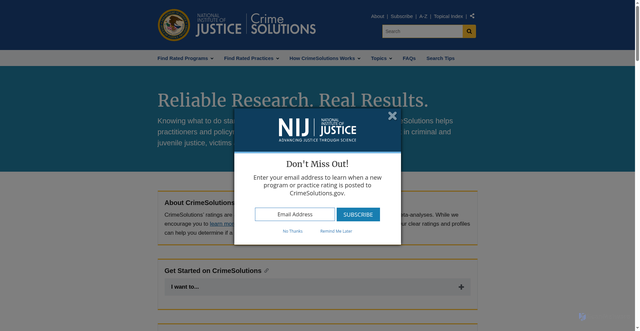 Security scan screenshot of https://crimesolutions.ojp.gov/