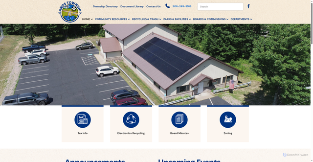 Security scan screenshot of https://www.sandstownshipmi.gov/