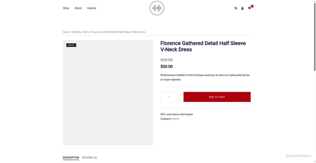 Security scan screenshot of https://smartclaritydesk.com/product/shirt-green/