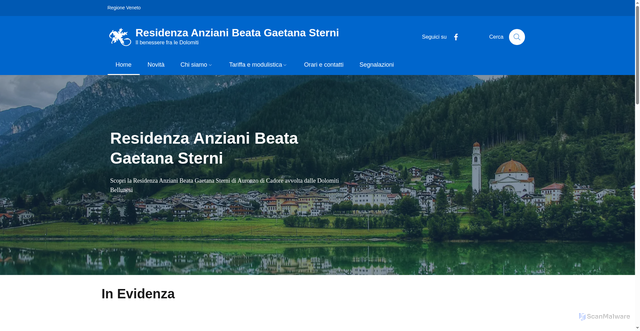 Security scan screenshot of https://www.residenzaanzianiauronzo.it/