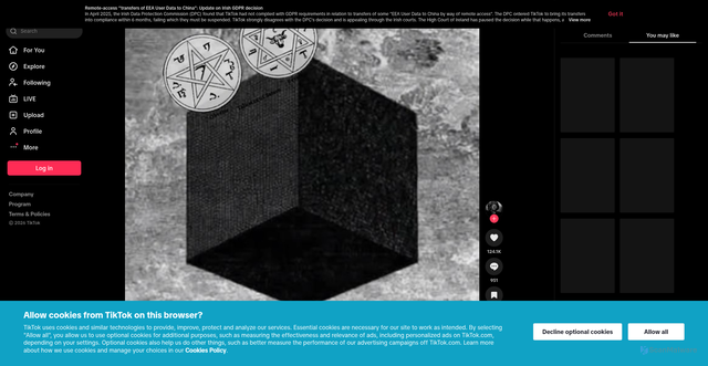 Security scan screenshot of https://vt.tiktok.com/ZS9c687pa/