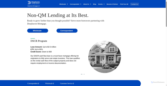 Security scan screenshot of https://deephavenmortgage.com/