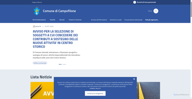Security scan screenshot of https://comune.campofilone.fm.it/